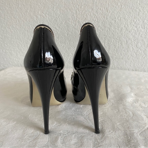 Jason Wu Black Patent Leather “Frankie” Heeled bow Loafer - Picture 8 of 10